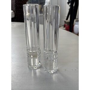 ACC Hand-Cut Lead Crystal Bud Vases (set Of 2) Made In Poland